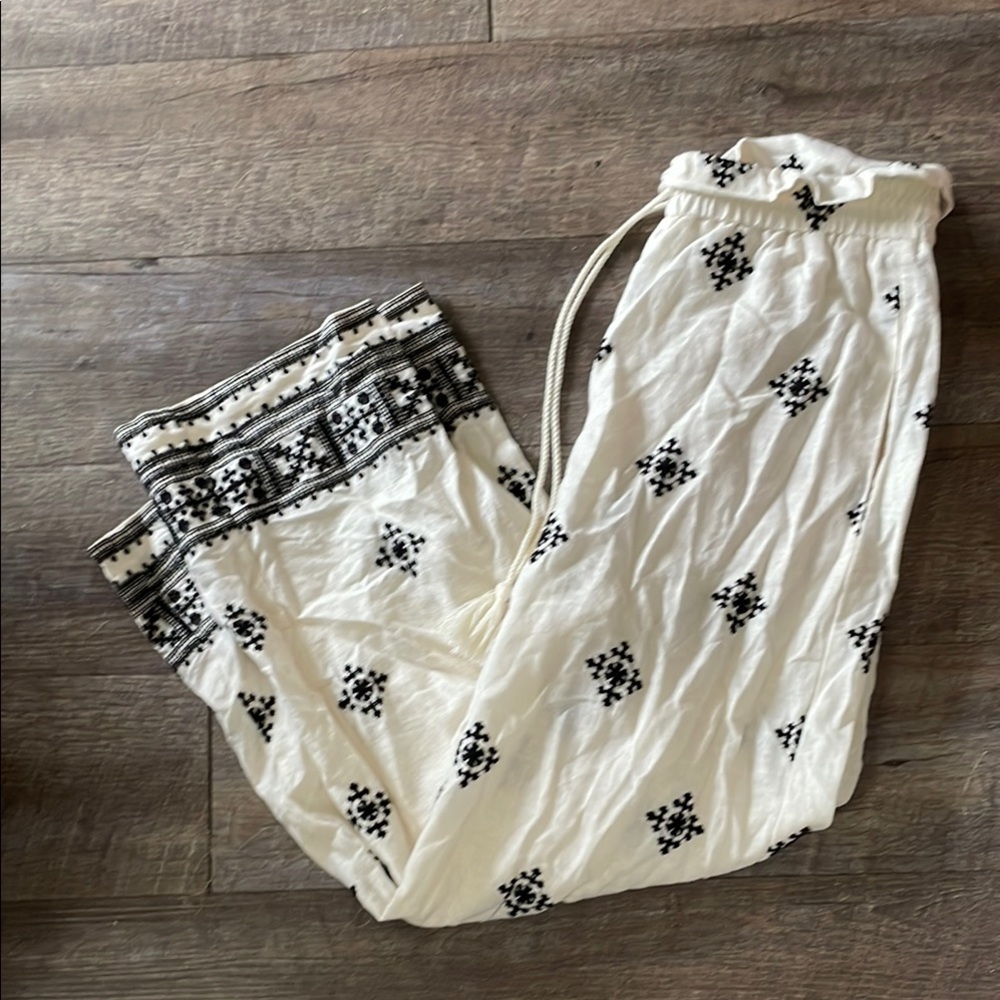 House of Harlow 1960 Embroidered linen blend pants